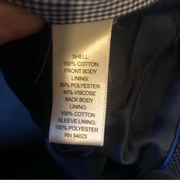 ❤️Banana Republic Tailored Fit Suit Sports Jacket Blazer Navy Blue Cotton 42R - Picture 9 of 11